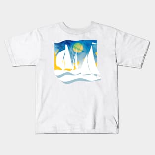 Abstract Nautical Sailing Regatta Kids T-Shirt